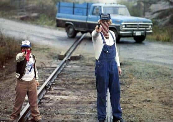 "This is a hold up!" scene from Martin's Day (1985)